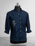 Floral embroidery shirt