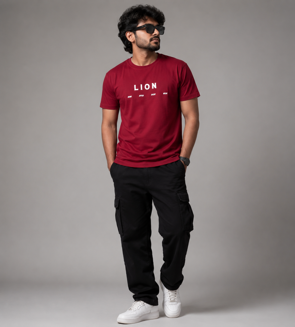 Men's “LION" Printed Casual T-Shirt