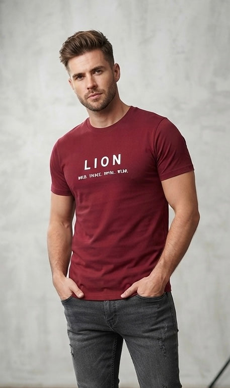 Men's “LION" Printed Casual T-Shirt
