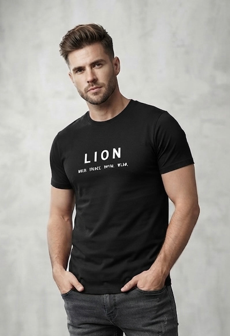 Men's “LION" Printed Casual T-Shirt