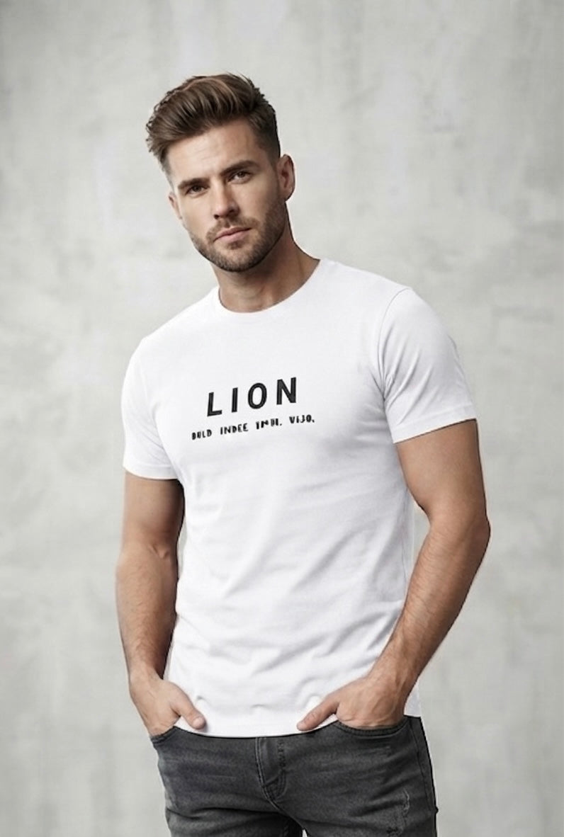 Men's “LION" Printed Casual T-Shirt